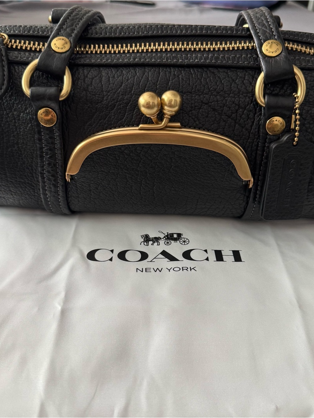 Coach Kisslock Barrel Bag
